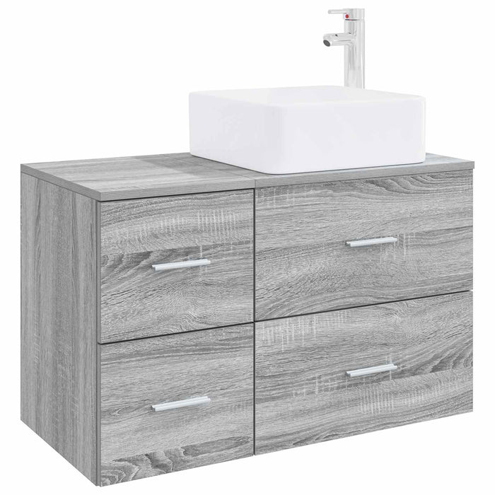 Set de mobilier pentru baie 2 buc. Sonoma gri Lemn prelucrat WALTI