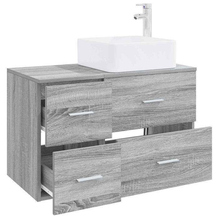 Set de mobilier pentru baie 2 buc. Sonoma gri Lemn prelucrat WALTI