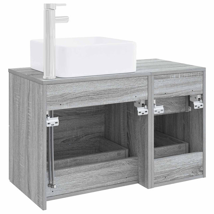Set de mobilier pentru baie 2 buc. Sonoma gri Lemn prelucrat WALTI