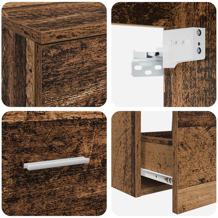 Set de mobilier pentru baie 2 buc. Lemn vechi Lemn prelucrat WALTI