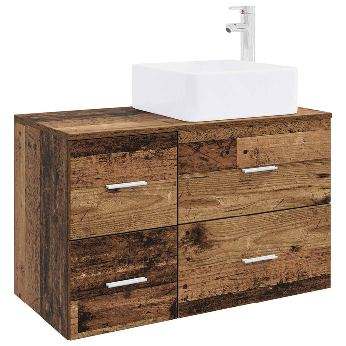 Set de mobilier pentru baie 2 buc. Lemn vechi Lemn prelucrat WALTI