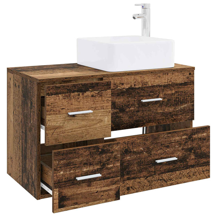 Set de mobilier pentru baie 2 buc. Lemn vechi Lemn prelucrat WALTI