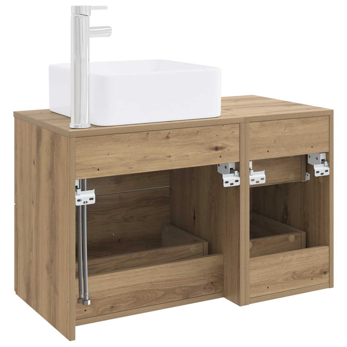 Set de mobilier pentru baie 2 buc. Stejar Artizanal WALTI