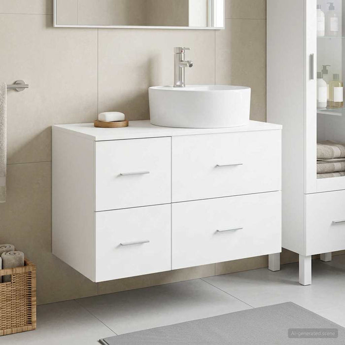 Set de mobilier pentru baie 2 buc. Alb Lemn prelucrat WALTI