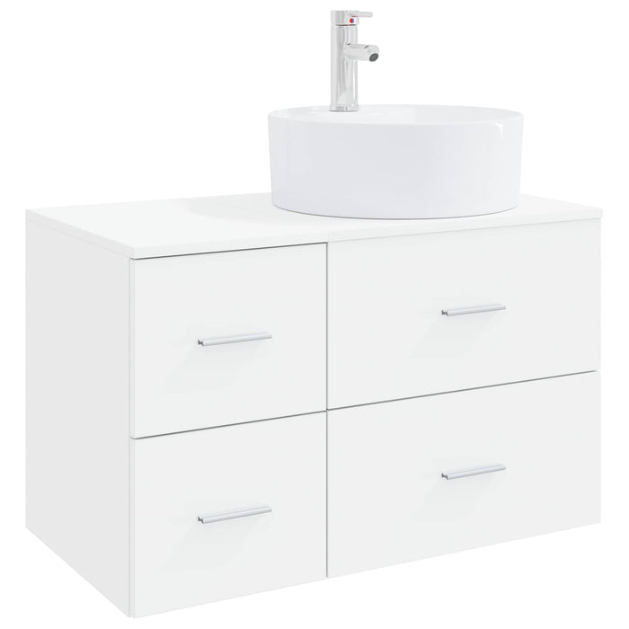 Set de mobilier pentru baie 2 buc. Alb Lemn prelucrat WALTI