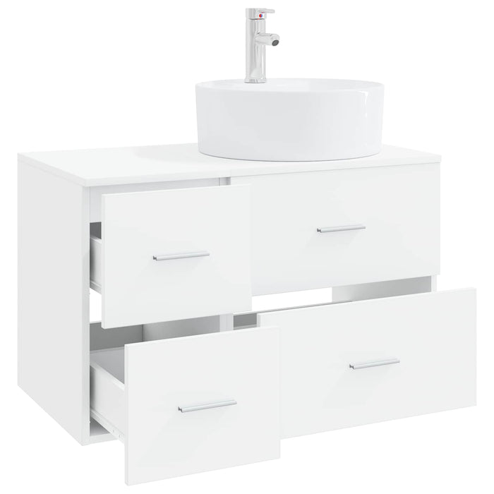 Set de mobilier pentru baie 2 buc. Alb Lemn prelucrat WALTI