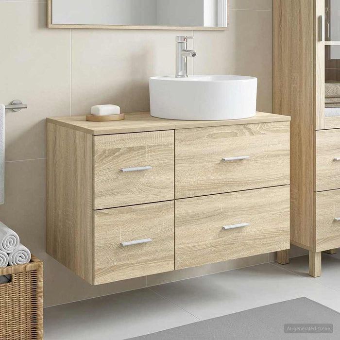 Set de mobilier pentru baie 2 buc. Stejar Sonoma Lemn prelucrat WALTI