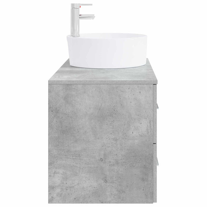 Set de mobilier pentru baie 2 buc. Gri Beton Lemn prelucrat WALTI