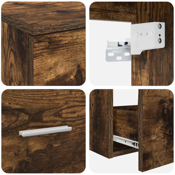 Set de mobilier pentru baie 2 buc. Stejar fumuriu WALTI