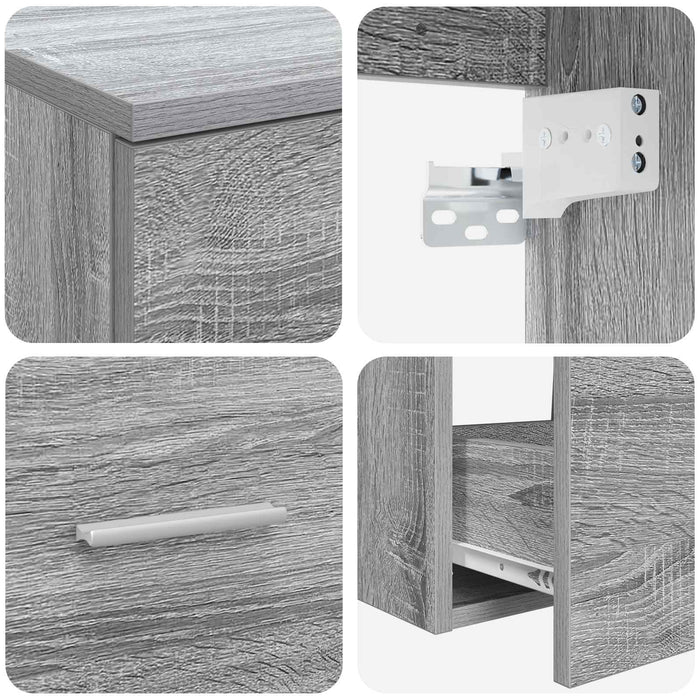 Set de mobilier pentru baie 2 buc. Sonoma gri Lemn prelucrat WALTI