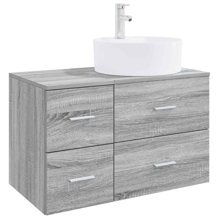 Set de mobilier pentru baie 2 buc. Sonoma gri Lemn prelucrat WALTI