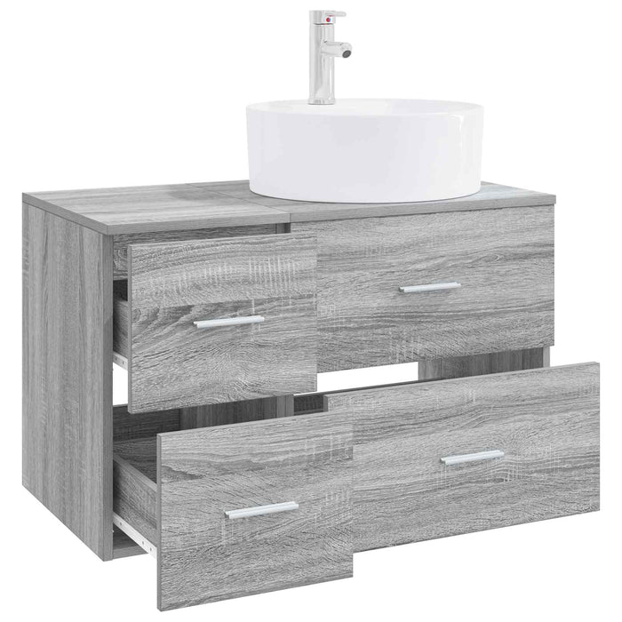 Set de mobilier pentru baie 2 buc. Sonoma gri Lemn prelucrat WALTI