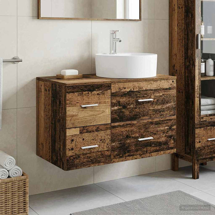 Set de mobilier pentru baie 2 buc. Lemn vechi Lemn prelucrat WALTI
