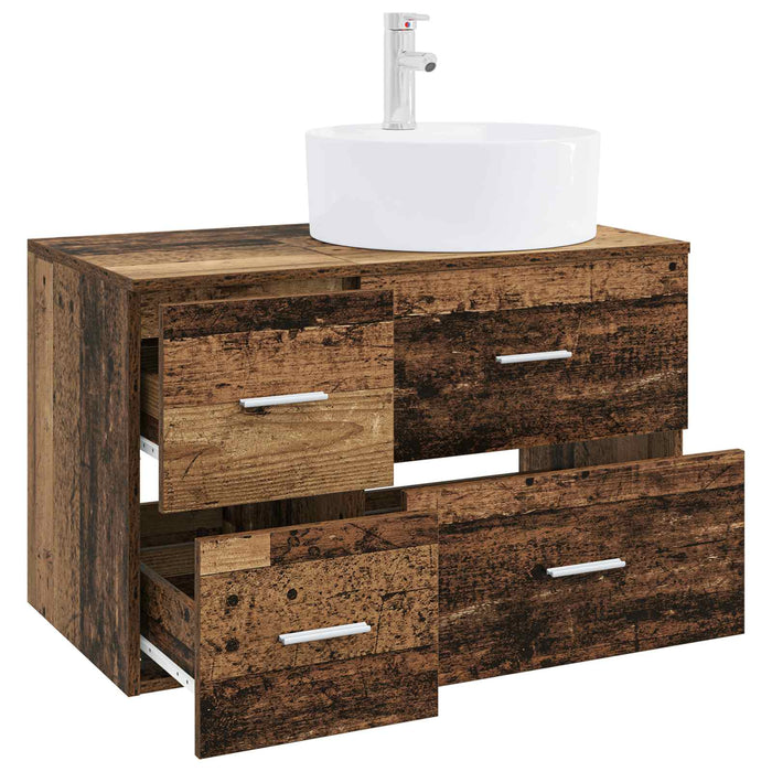 Set de mobilier pentru baie 2 buc. Lemn vechi Lemn prelucrat WALTI