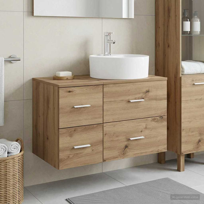 Set de mobilier pentru baie 2 buc. Stejar Artizanal WALTI