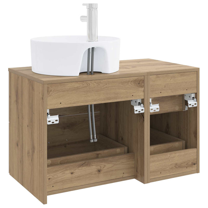 Set de mobilier pentru baie 2 buc. Stejar Artizanal WALTI