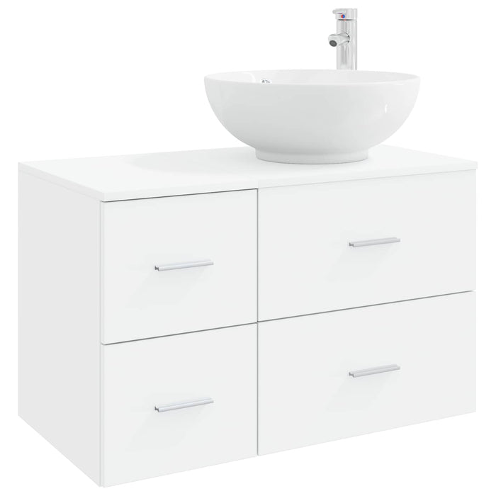 Set de mobilier pentru baie 2 buc. Alb Lemn prelucrat WALTI