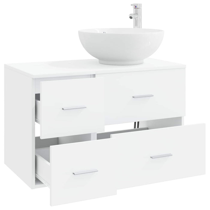 Set de mobilier pentru baie 2 buc. Alb Lemn prelucrat WALTI