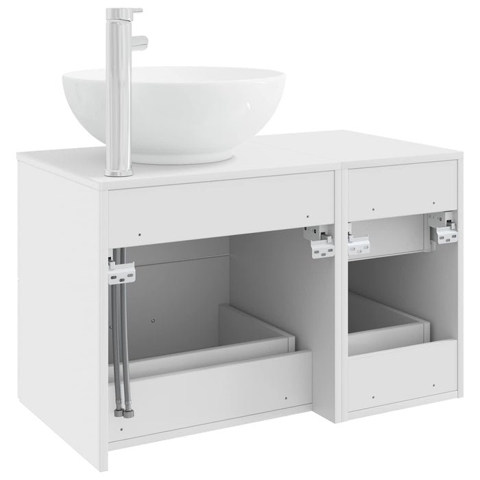 Set de mobilier pentru baie 2 buc. Alb Lemn prelucrat WALTI