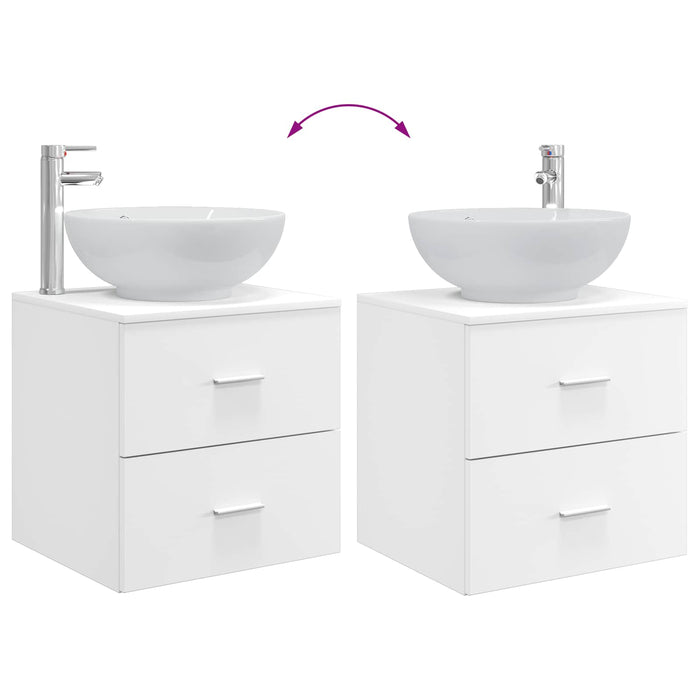 Set de mobilier pentru baie 2 buc. Alb Lemn prelucrat WALTI
