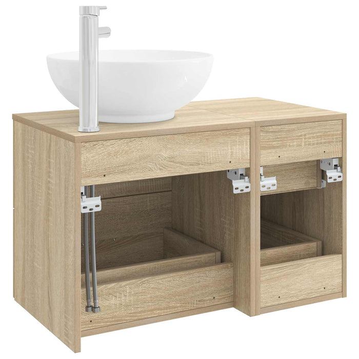 Set de mobilier pentru baie 2 buc. Stejar Sonoma Lemn prelucrat WALTI