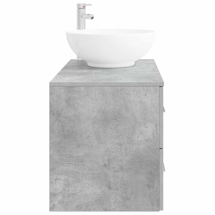 Set de mobilier pentru baie 2 buc. Gri Beton Lemn prelucrat WALTI
