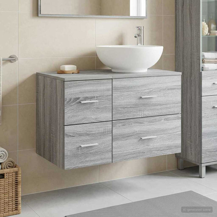 Set de mobilier pentru baie 2 buc. Sonoma gri Lemn prelucrat WALTI