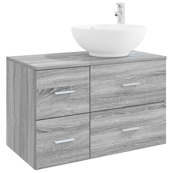Set de mobilier pentru baie 2 buc. Sonoma gri Lemn prelucrat WALTI
