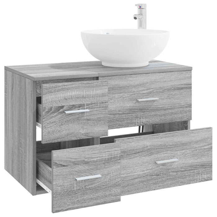 Set de mobilier pentru baie 2 buc. Sonoma gri Lemn prelucrat WALTI