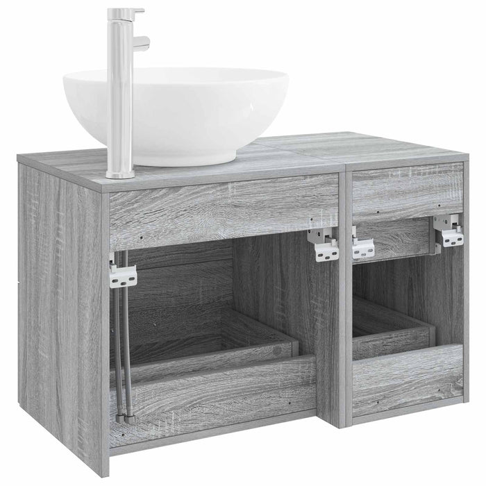 Set de mobilier pentru baie 2 buc. Sonoma gri Lemn prelucrat WALTI