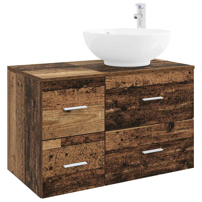 Set de mobilier pentru baie 2 buc. Lemn vechi Lemn prelucrat WALTI