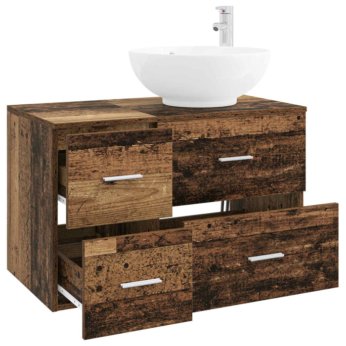 Set de mobilier pentru baie 2 buc. Lemn vechi Lemn prelucrat WALTI