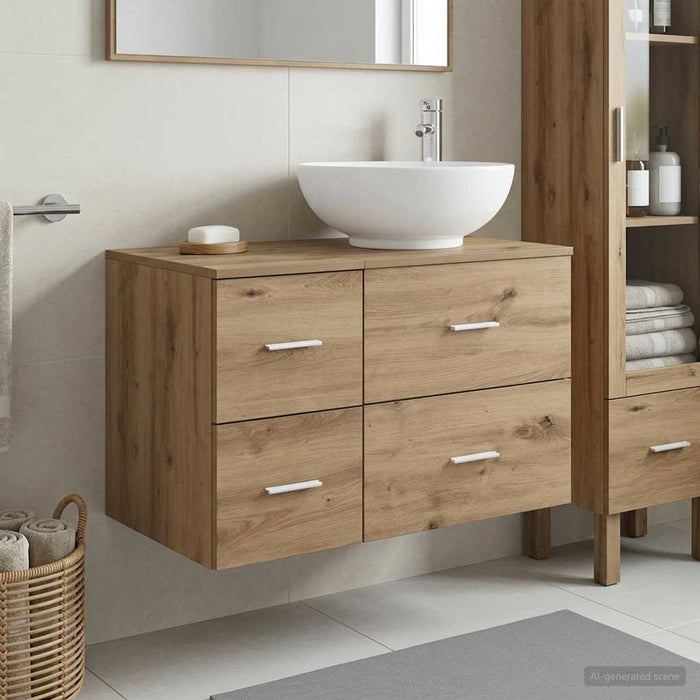Set de mobilier pentru baie 2 buc. Stejar Artizanal WALTI
