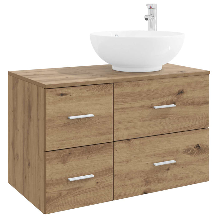 Set de mobilier pentru baie 2 buc. Stejar Artizanal WALTI