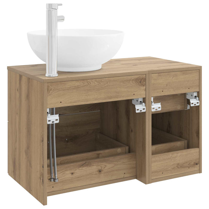 Set de mobilier pentru baie 2 buc. Stejar Artizanal WALTI