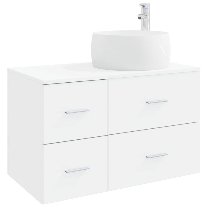 Set de mobilier pentru baie 2 buc. Alb Lemn prelucrat WALTI