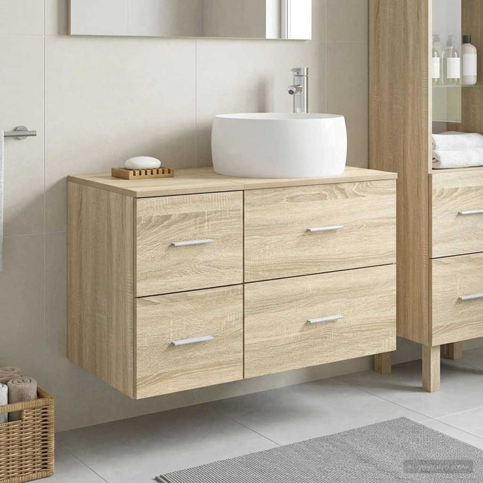 Set de mobilier pentru baie 2 buc. Stejar Sonoma Lemn prelucrat WALTI