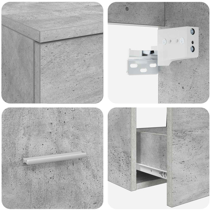 Set de mobilier pentru baie 2 buc. Gri Beton Lemn prelucrat WALTI