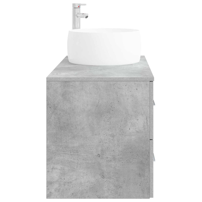 Set de mobilier pentru baie 2 buc. Gri Beton Lemn prelucrat WALTI