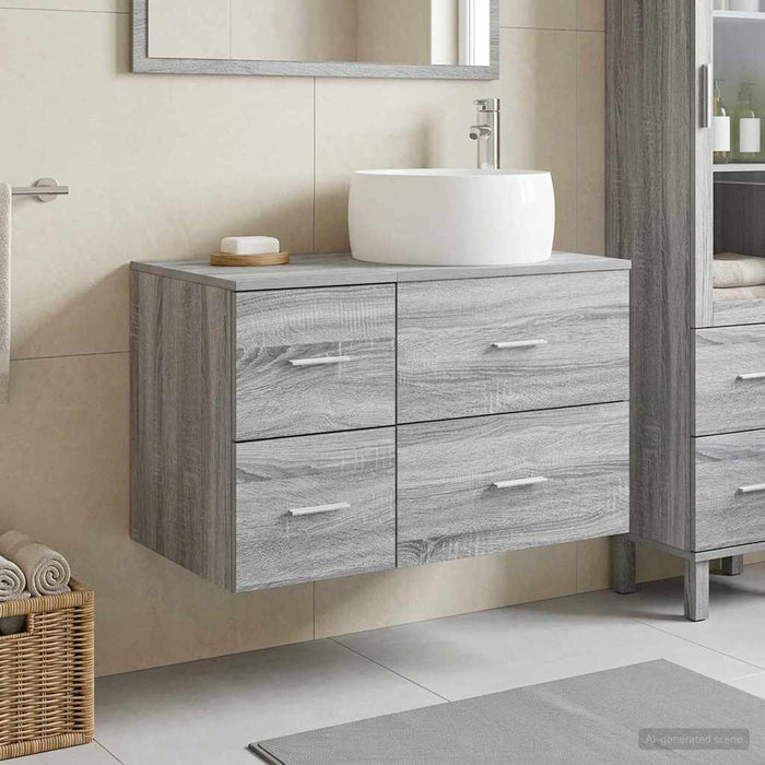Set de mobilier pentru baie 2 buc. Sonoma gri Lemn prelucrat WALTI