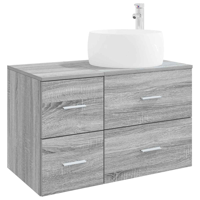 Set de mobilier pentru baie 2 buc. Sonoma gri Lemn prelucrat WALTI