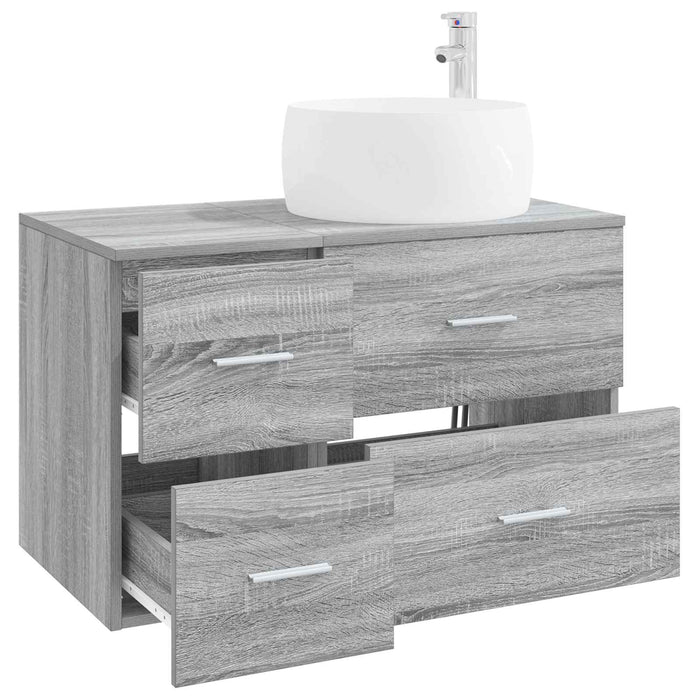 Set de mobilier pentru baie 2 buc. Sonoma gri Lemn prelucrat WALTI