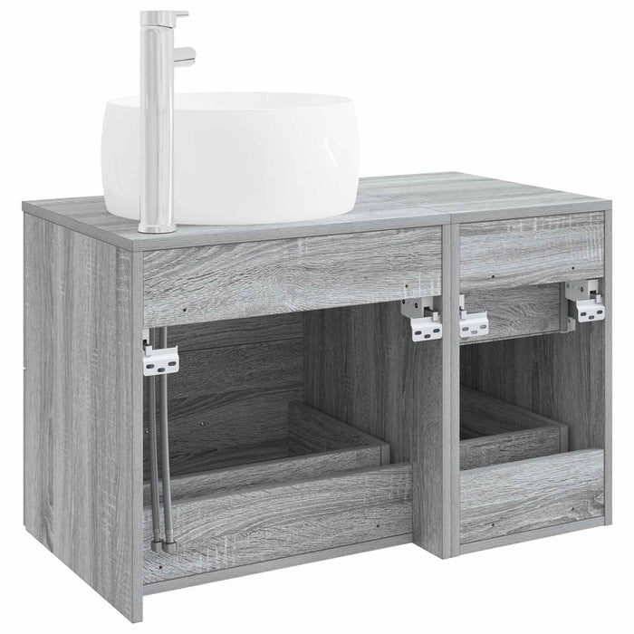 Set de mobilier pentru baie 2 buc. Sonoma gri Lemn prelucrat WALTI