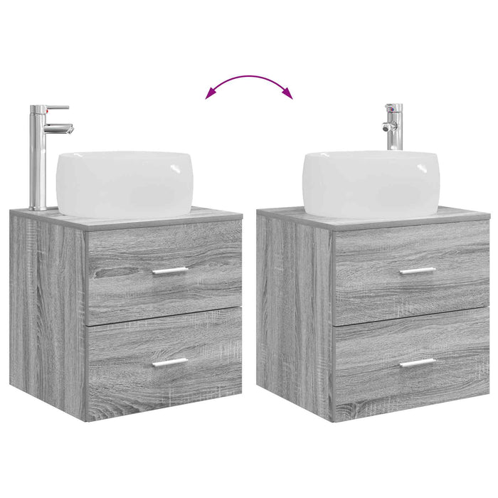 Set de mobilier pentru baie 2 buc. Sonoma gri Lemn prelucrat WALTI