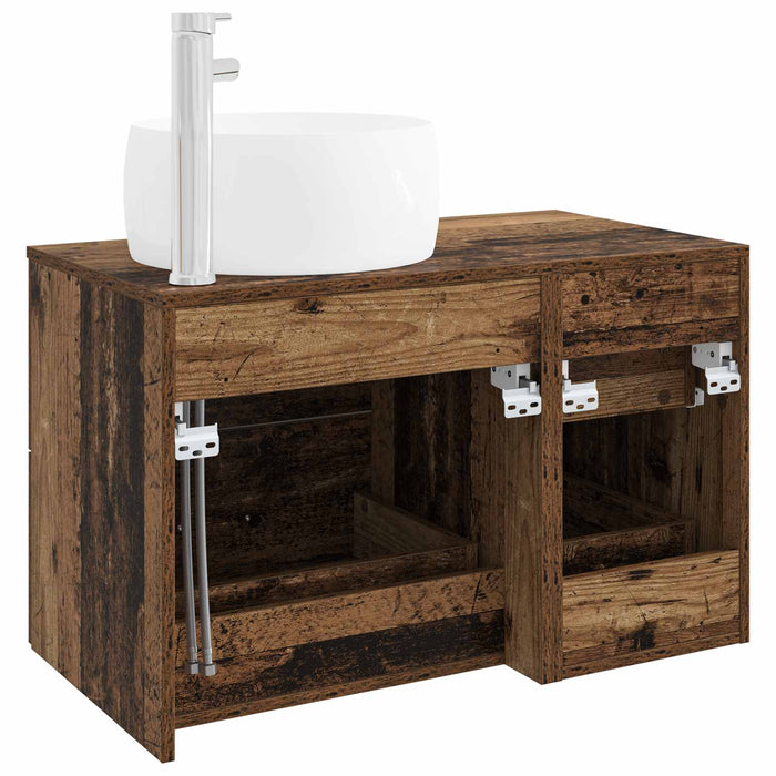 Set de mobilier pentru baie 2 buc. Lemn vechi Lemn prelucrat WALTI