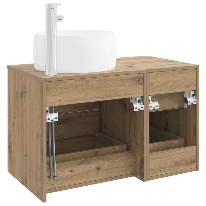 Set de mobilier pentru baie 2 buc. Stejar Artizanal WALTI