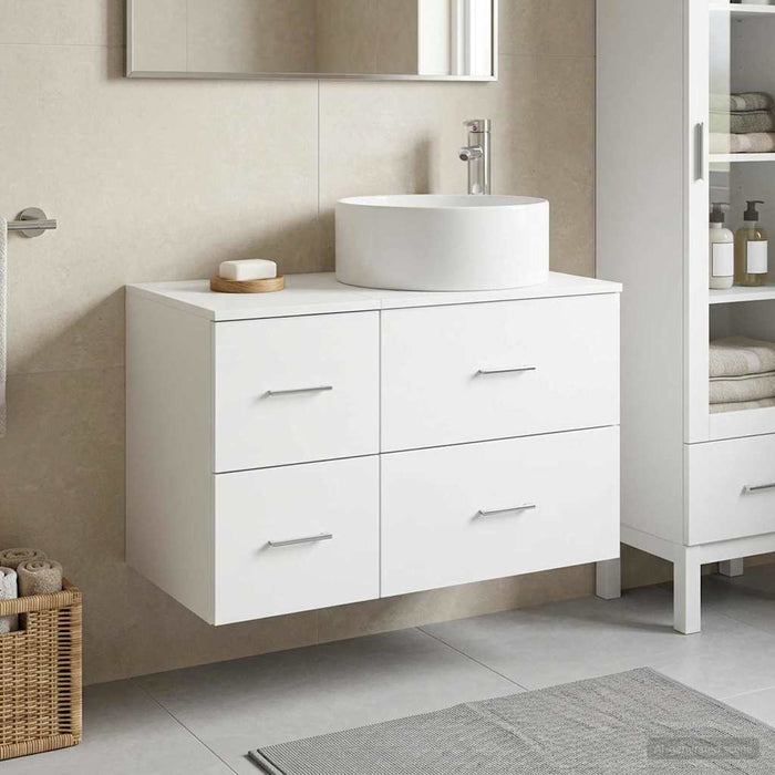 Set de mobilier pentru baie 2 buc. Alb Lemn prelucrat WALTI