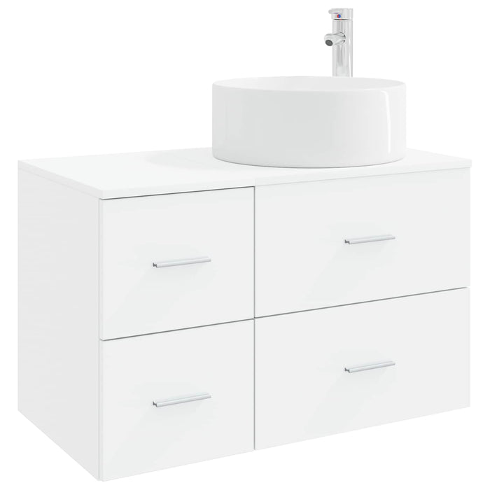 Set de mobilier pentru baie 2 buc. Alb Lemn prelucrat WALTI