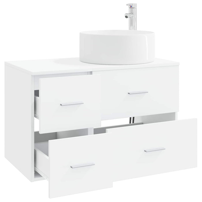 Set de mobilier pentru baie 2 buc. Alb Lemn prelucrat WALTI