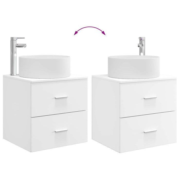 Set de mobilier pentru baie 2 buc. Alb Lemn prelucrat WALTI
